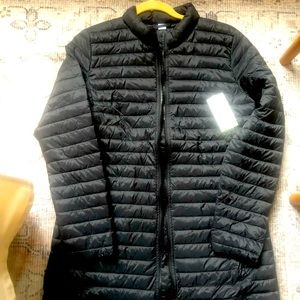 Long black old navy puffer jacket